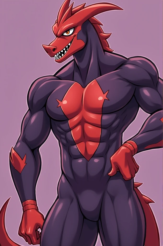 man male demon,red muscular arm