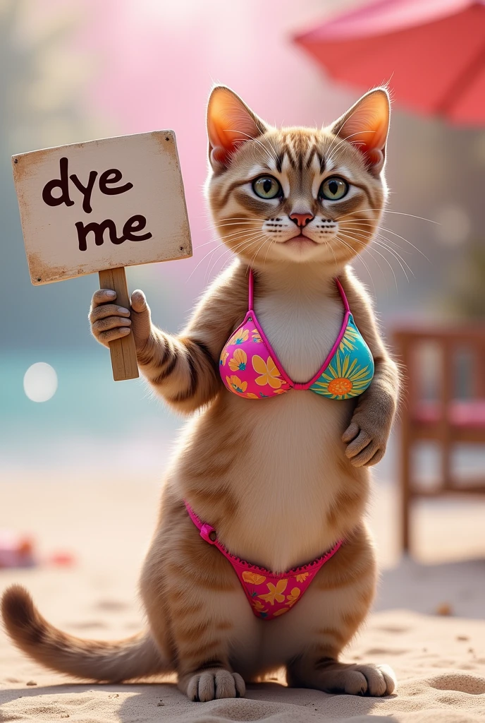 a closeup of a woman in a bikini with ((panties straps made of gold chain)), with a cat drawn on the front of the panties ((camel paw)) , ((camel thumb)) very cute cute kitten, navel showing, revealing clothes,e, cute bikini, cleavage, sexy girl, bikini sling, cute panties, sexy:8, attractive cat girl, enlarged neck, bralette, tiny bikini camel paw sample, realistic_detailed_skin_texture, good hands, good feet, (8k, RAW photo, best quality, masterpiece: 1.2), (realistic, photo-realistic: 1.37), ultra high res, photon mapping, radiosity, ((Hasselblad photography)), physics-based rendering, illuminates