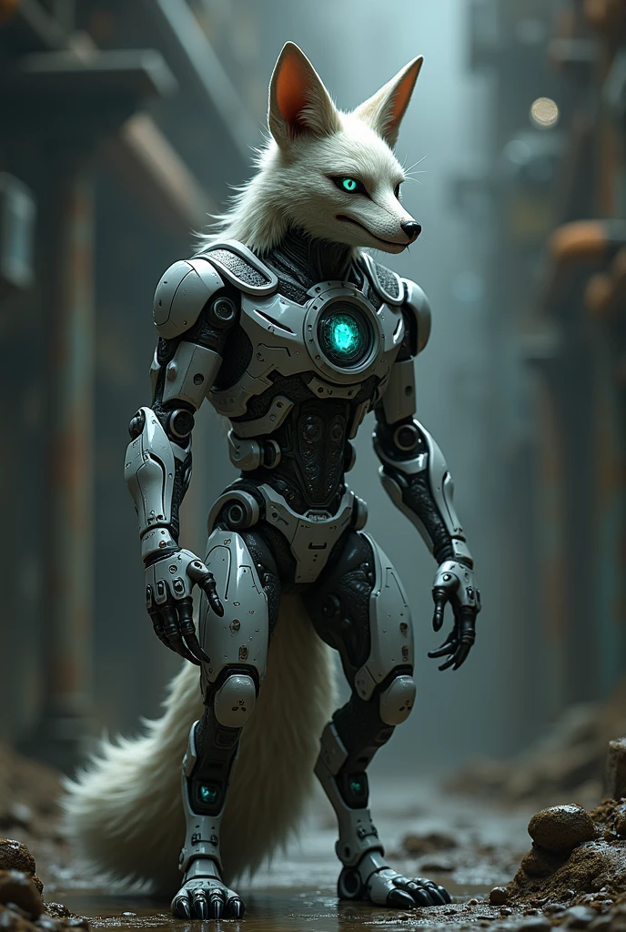 (masterpiece, best quality, realistic, detailed fur, hi res, photograph:1.2), (8k, uhd, ultra-detailed, depth of field:1.1), (by pixelsketcher:0.6), (by personalami :0.6), detailed background, (cinematic lighting:1.1), (perfect focus:1.1), photo, solo, (detailed eyes), glamrockchica, robot, anthro, animatronic, standing, back view, looking at viewer, embarrassing underwear, , (full-length portrait), inside, corridor, , (embarrassing \(theme\):1.2), breastplate, heavy armor, hand on butt, standing in doorway, industrial, facility, flashlight, darkness, embarrassed smile,