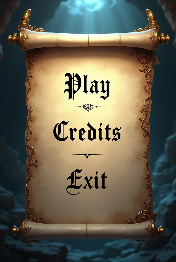Create a menu for my game with option, exit and play and credits ...