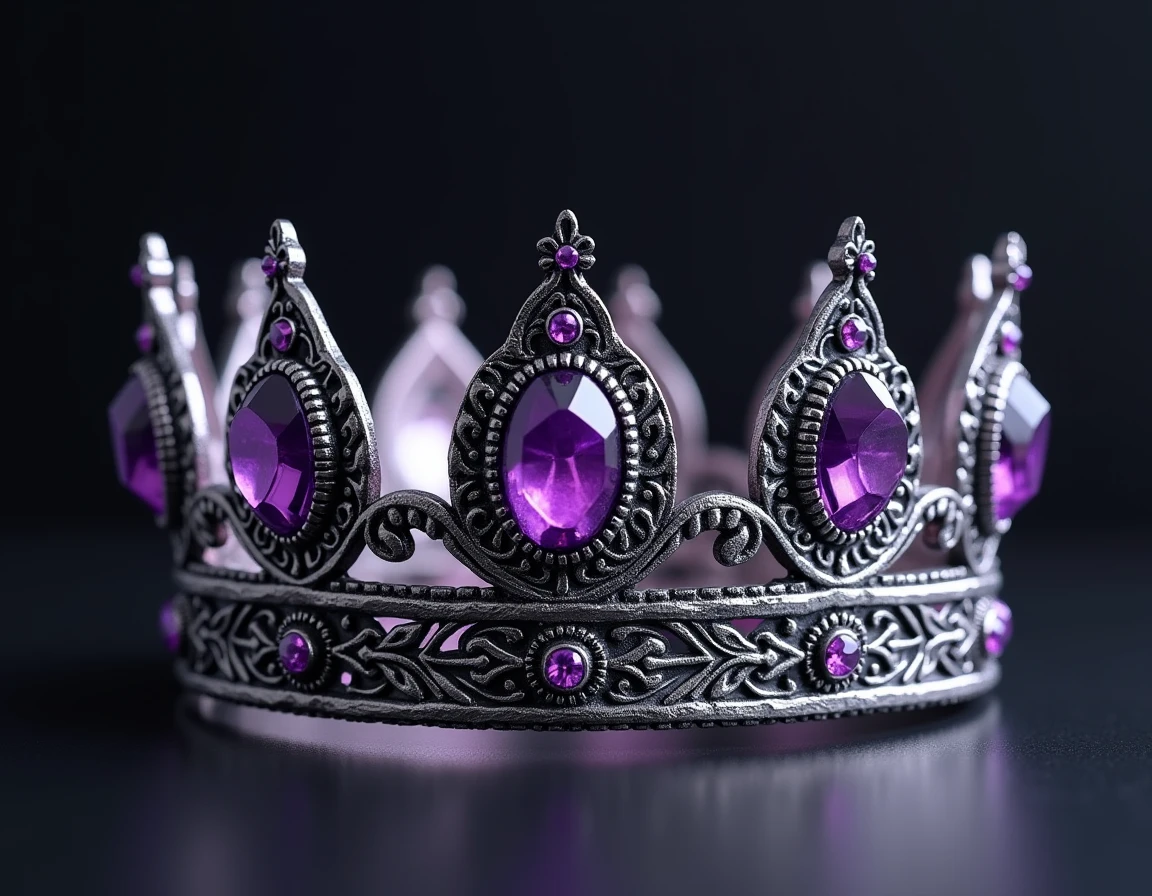 An illustration of a black tiara with dangling chain