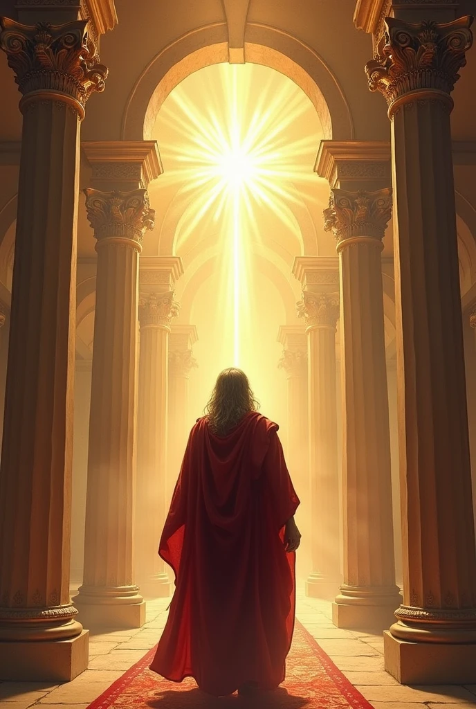 biblical history: God blessing King David who was red-haired in his palace
