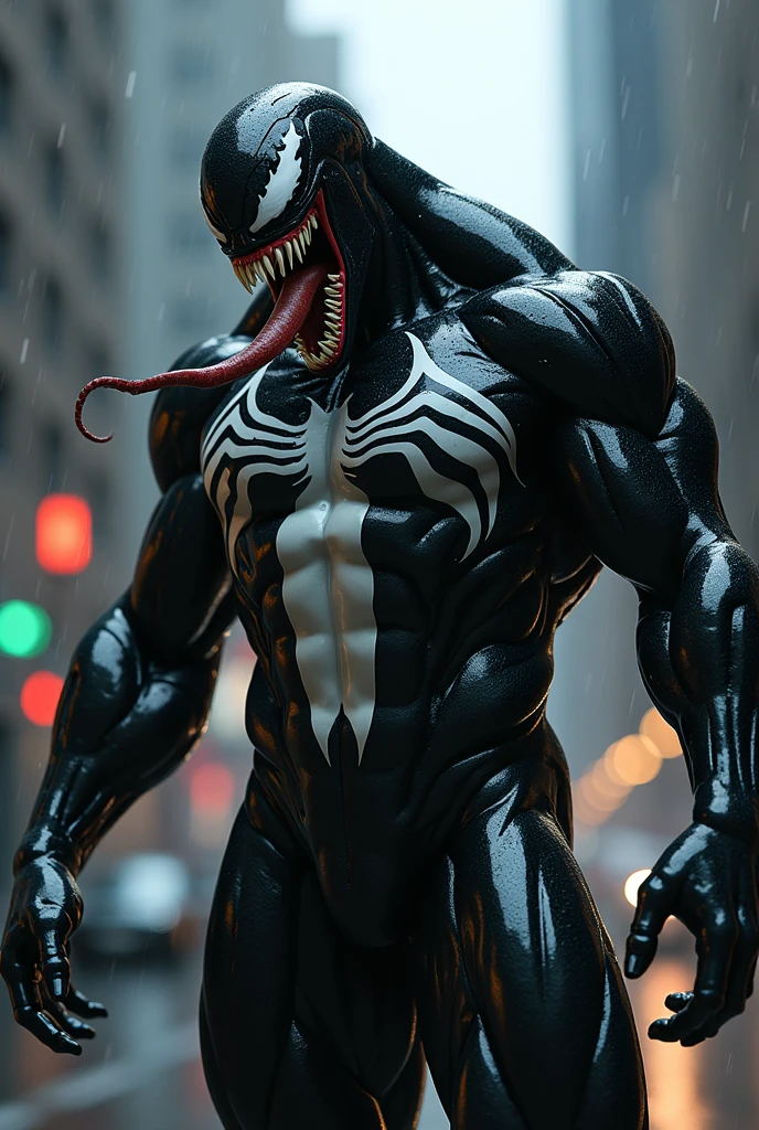 Draw a fusion between Venom and Baltan, the monster from the Japanese Ultraman series.。The venom is strong、Leave the chest pattern