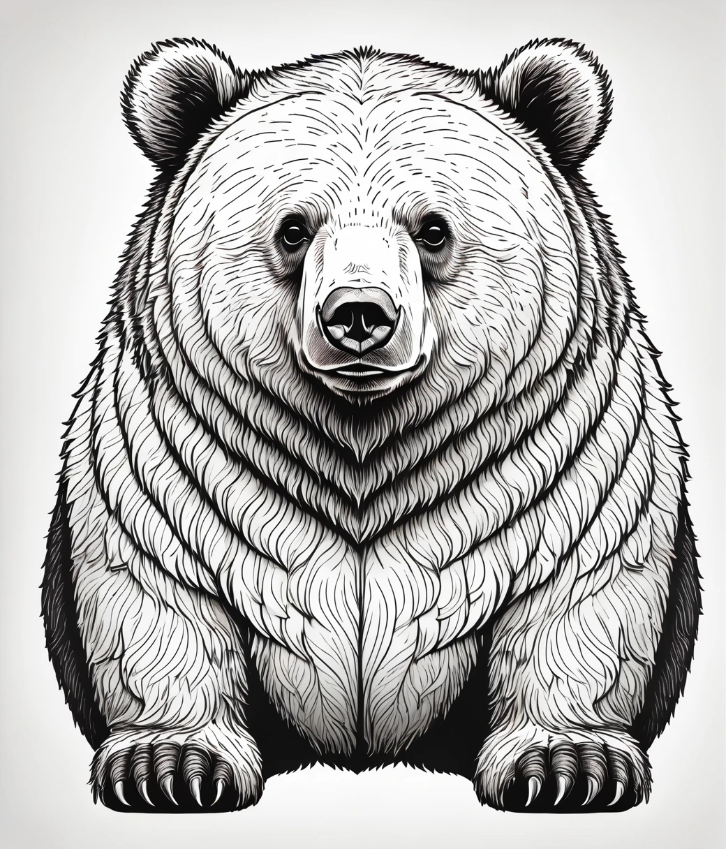 (cute, chubby, male, bear), DonMS1mpl3Dr4w1ngXL simple lineart, adorable, magical, fantasy, hires textures, highly detailed, intricate details, best quality, masterpiece