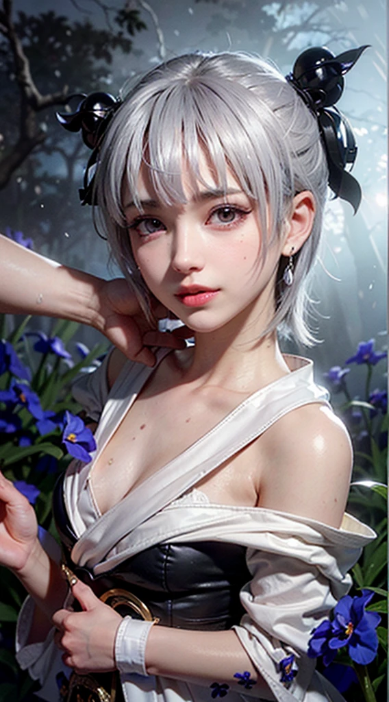 {(slender body:1.2),(small breasts),(carefully drawn eyes:1.4),(captivating eyes:1)},
BREAK,{(sensual look:1.4),(erotic face:1),(very ecstasy:1.2),(writhing:1.4),half open eye},
BREAK,{(realistic anime illustration style:1),(watercolor image:1.2),(sketch drawing),overall light color},
BREAK,{(look away:1.2),(obscene pose:1.2),(arched back:1.2),(arch your neck:1.4)},
BREAK,{(simple black background:1.4),((full large moon night:1.4),(cast a glay shadow on the background:1.4),(out of focus background:1.8)},
BREAK,{(black headband:1.4),(colorful floral large pattern on black colored yukata:1.4),(disheveled yukata:1.4)},
BREAK,{(clavicle:1.2),(cleavage between breasts:1),(shoulder:1.2),(thigh:1.4),(armpits:1),(sweat on the neck:1.2)},
BREAK,{solo, (2B of Nier Automa:1.2)), (white_silver colored hair:1.4), short cut hair, (blue eyes,Shining beautiful eyes:1.4)},
BREAK,{(masterpiece,best quality, 8K UHD, extremely detailed CG, detailed beautiful face and eyes and skin and hair)}