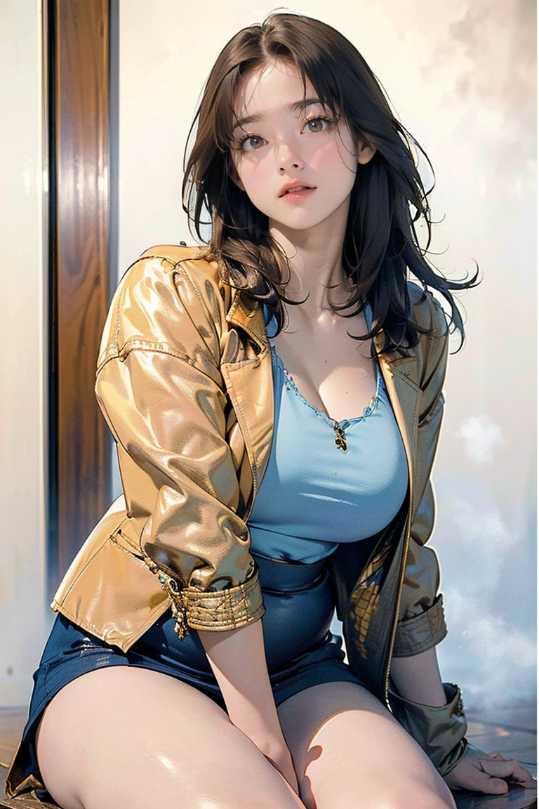 Vintage 90's anime style environmental wise shot. cluttered 7/11 interior; a woman wearing streetwear; by hajime sorayama, greg tocchini, virgil finlay, sci-fi, colors, neon lights. line art. environmental art., (intricate details:1.12), hdr, (intricate details, hyperdetailed:1.15), (natural skin texture, hyperrealism, soft light, sharp:1.2)