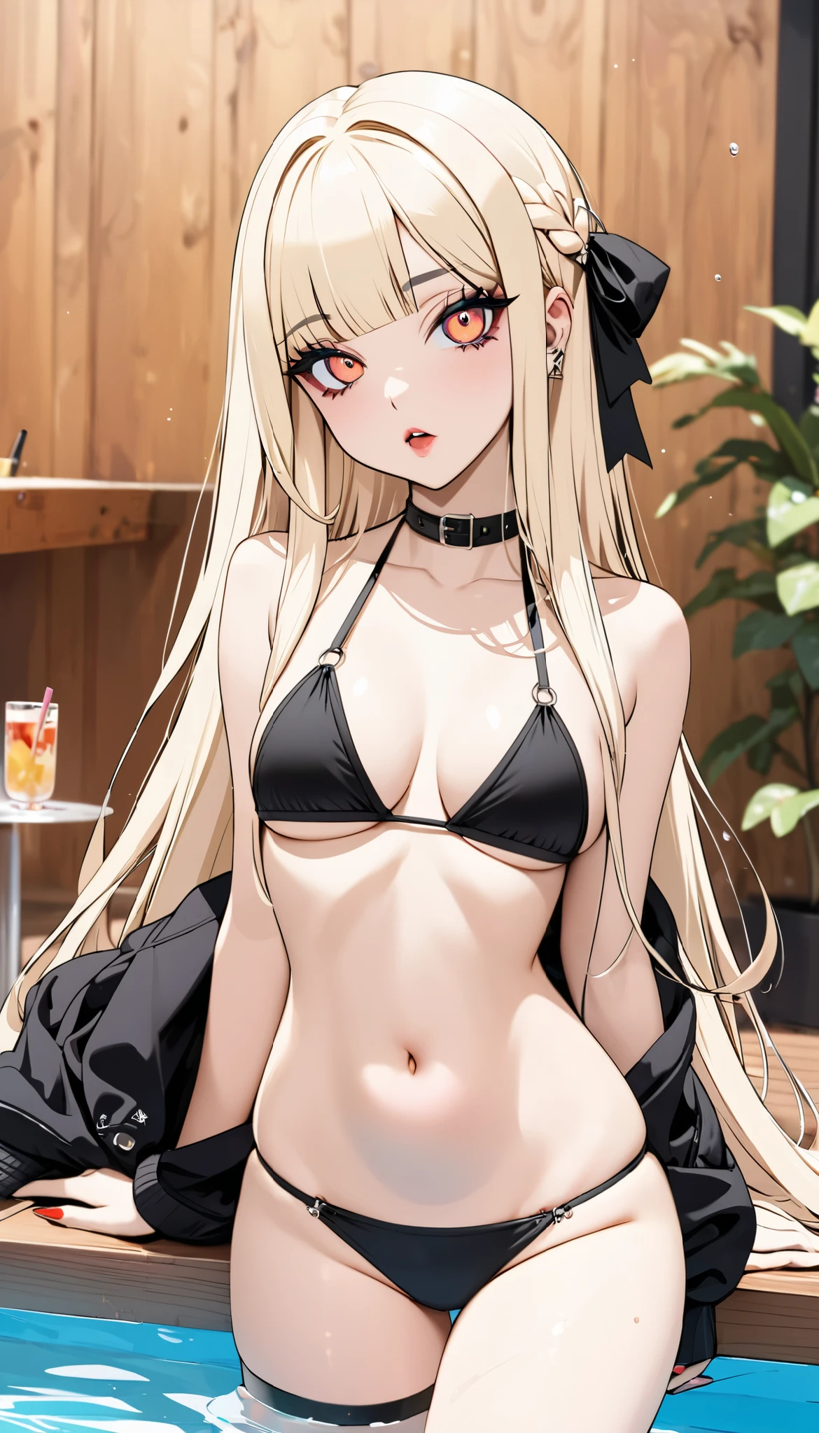 Kizi, アニメ, blonde, Caucasian skin, vampires, Eyes red, Shinobu do アニメ Bakemonogatari