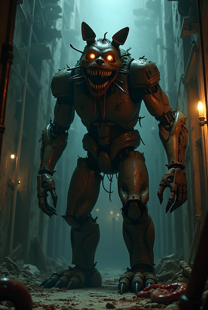 scary 1.90m tall animatronic giving jump scare Five Nights at Freddy's