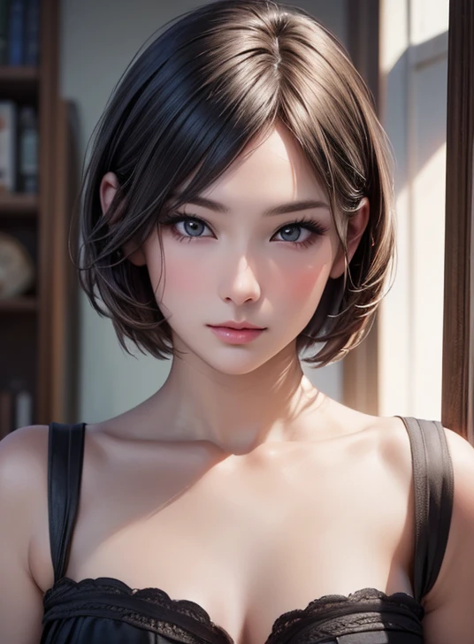 ((  top quality  )),(超   high definition  ),(  very detailed),(Detailed explanation),((  best CG  )),(masterpiece), Super Fine Art 、(  top quality  、8k、32K、masterpiece)、( realistic )、( realistic :1.2)、(   high definition  )、  very detailed、   WHITE WOMAN SECRETARY STANDS ON HOMEFIELD ,  very beautiful face and eyes  、 1 Woman 、((:1.3))、 Slim waist、Delicate body、(  top quality  、  attention to detail 、 Skin Details )、(Oil paints:1.2、  perfect anatomy :1.3)、  very detailed、((Super short hair:1.8))