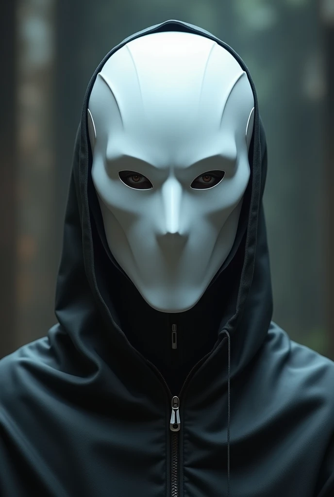 A MAN WITH A GHOST MASK