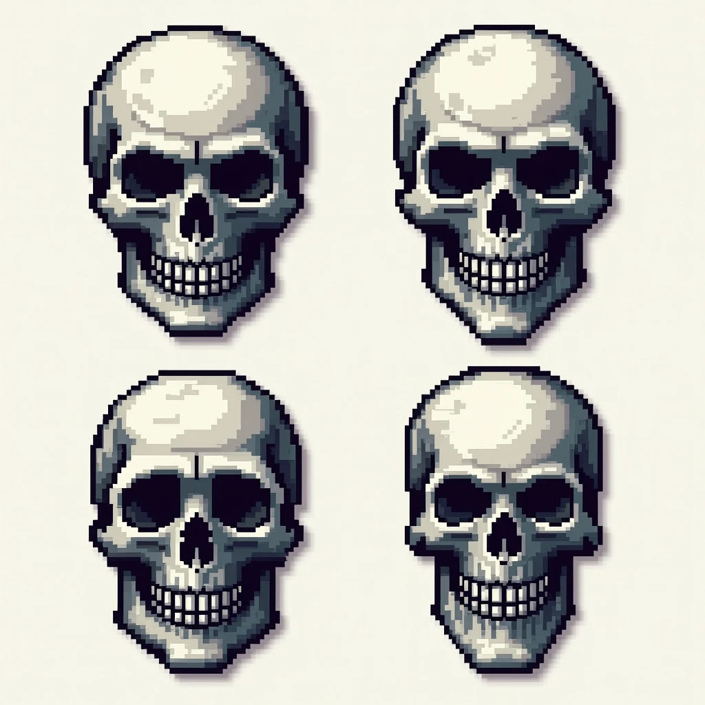 Three stylized skulls, Minimalist design, Vector graphics, game studio logo