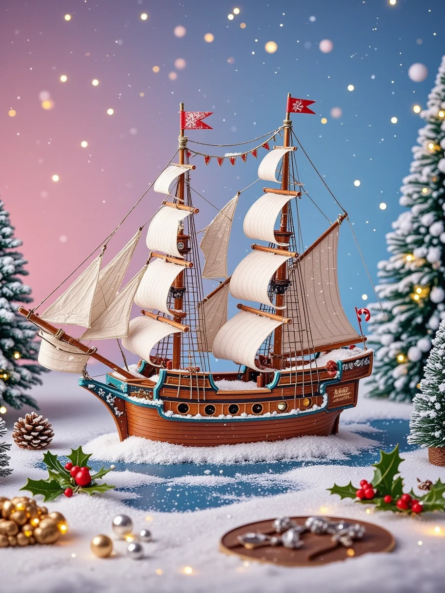 post-it Christmas, masterpiece, 4k, ray tracing, intricate details, highly-detailed, hyper-realistic, 8k RAW pirate ship and weasel pirates. cinematic light, dramatic light, shallow depth of field,  high budget, bokeh, cinemascope, film grain, grainy, 1sdzh1