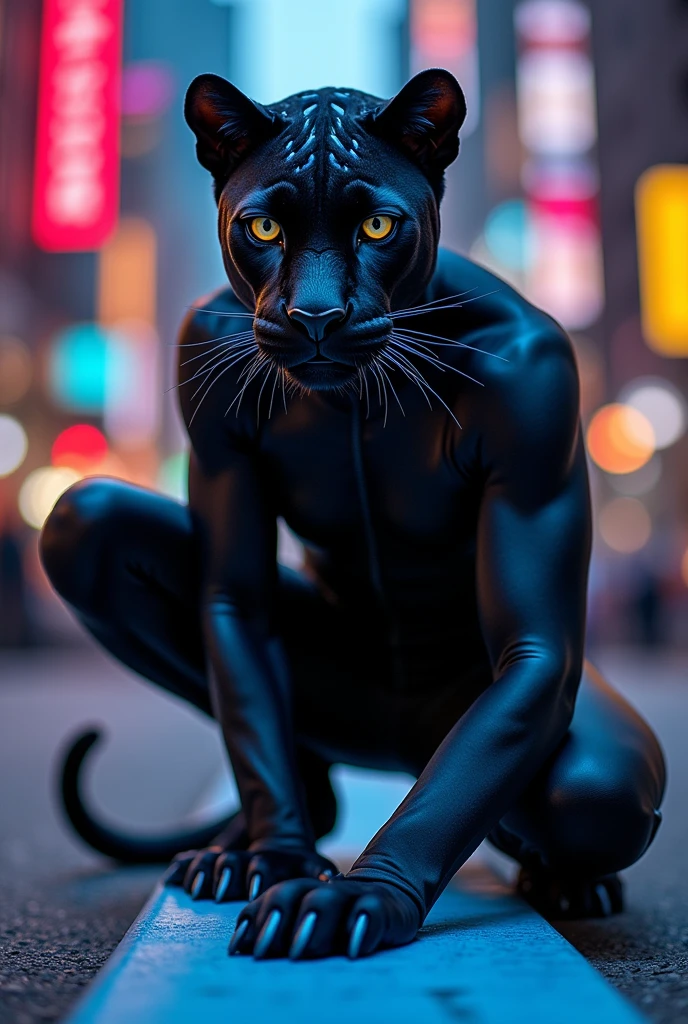 Create a hero from Rio de Janeiro inspired by the Brazilian jaguar and panther 
