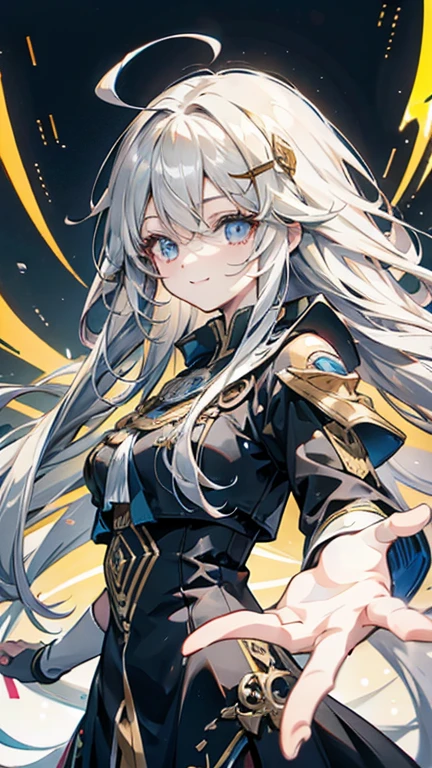  ahoge, crossed bangs, long hair, floating hair, straight hair, shiny hair, x hair ornament, mole under eye, longeyelashes, smile,bigbasts, anime, anime style, move chart, UHD, masterpiece, retina, accurate, anatomically correct, super detail, high details, high quality, best quality, highres, 1080P, HD, 16k