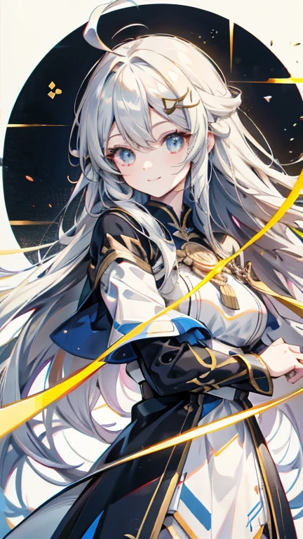  ahoge, crossed bangs, long hair, floating hair, straight hair, shiny hair, x hair ornament, mole under eye, longeyelashes, smile,bigbasts, anime, anime style, move chart, UHD, masterpiece, retina, accurate, anatomically correct, super detail, high details, high quality, best quality, highres, 1080P, HD, 16k