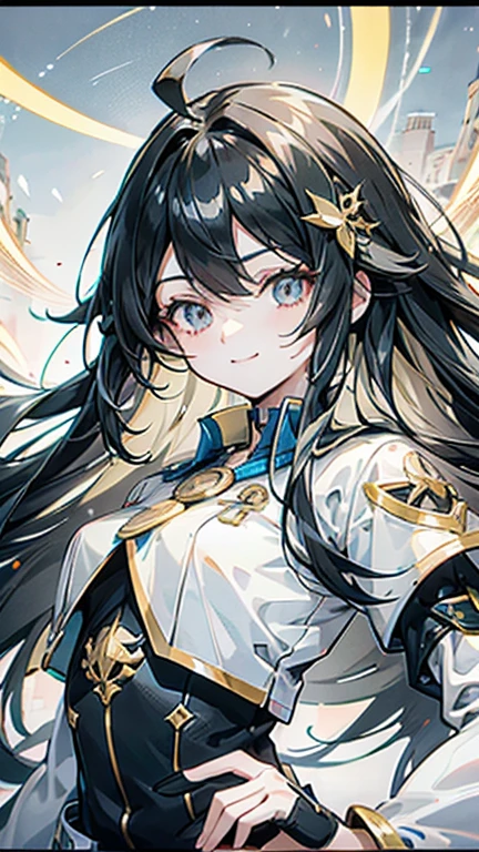  ahoge, crossed bangs, long hair, floating hair, straight hair, shiny hair, x hair ornament, mole under eye, longeyelashes, smile,bigbasts, anime, anime style, move chart, UHD, masterpiece, retina, accurate, anatomically correct, super detail, high details, high quality, best quality, highres, 1080P, HD, 16k