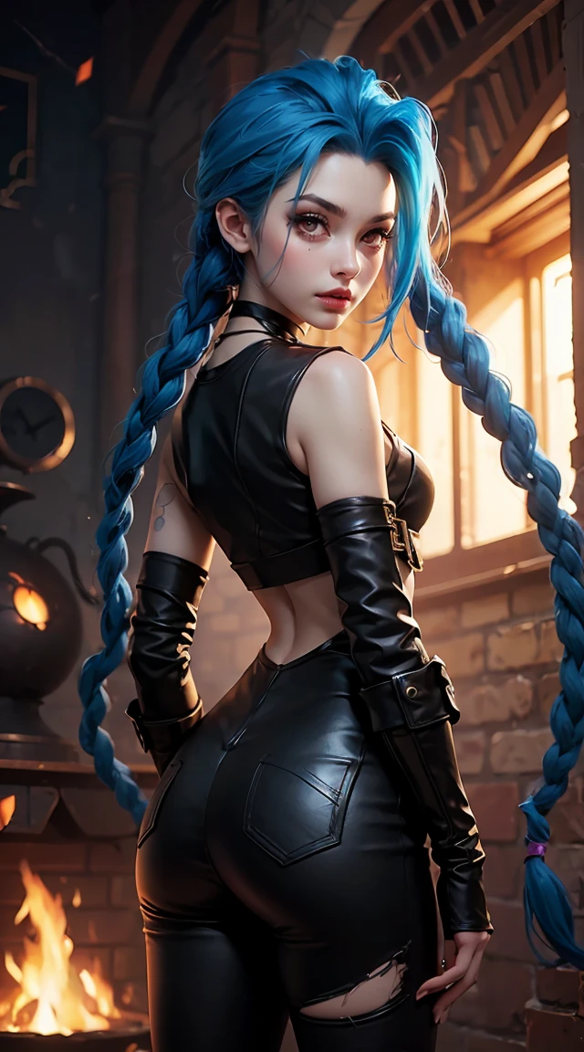 Jinx League of legends, Крупный план, голая