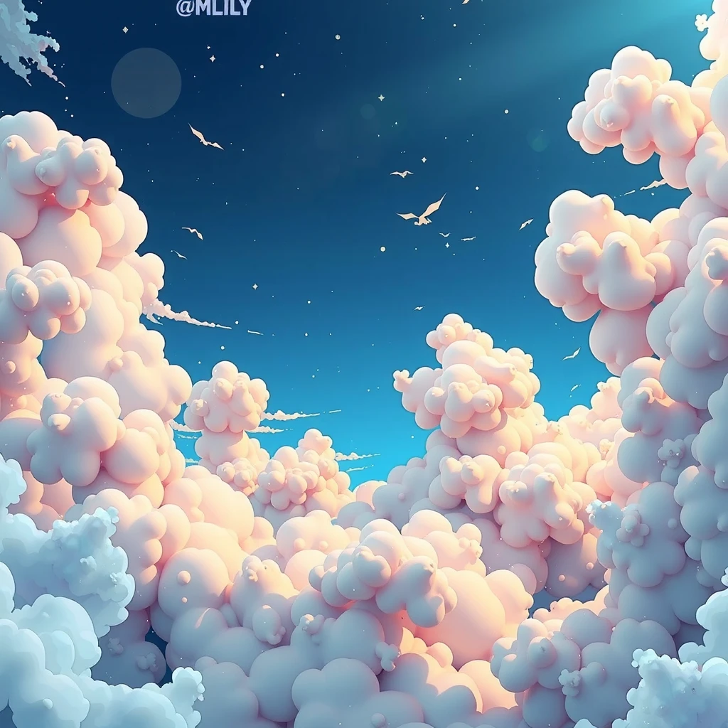 (best Quality), (Music Package), No Text, Style: Sugar Breeze A playful melody with bouncy synths and shimmering chimes over a relaxing lo-fi beat. Fantastic sky and clouds, fantastic wind sound (background only), wide panorama