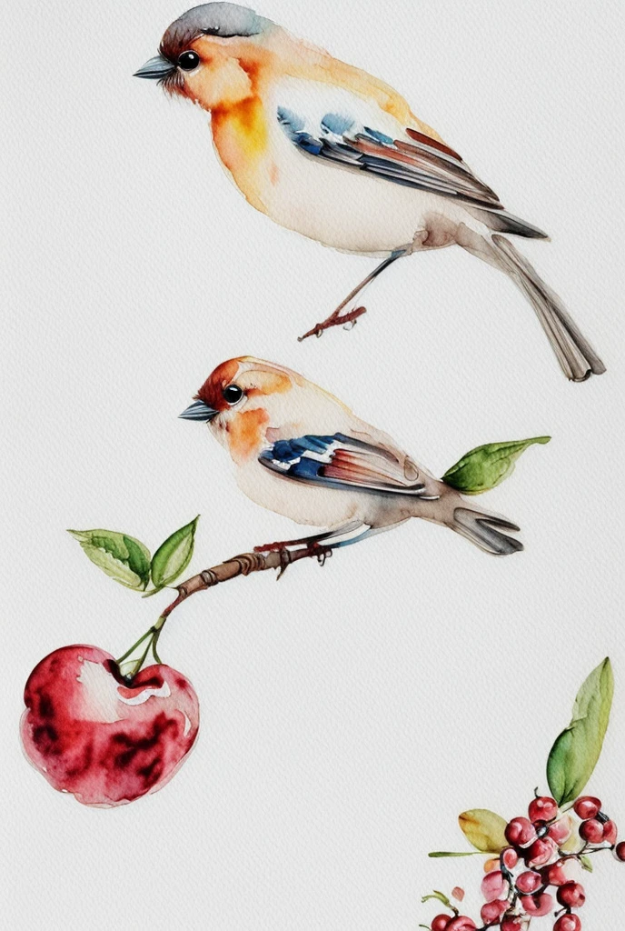 ✨✨✨




 delicate transparent watercolor ,cherry  , birdie, slight blur 