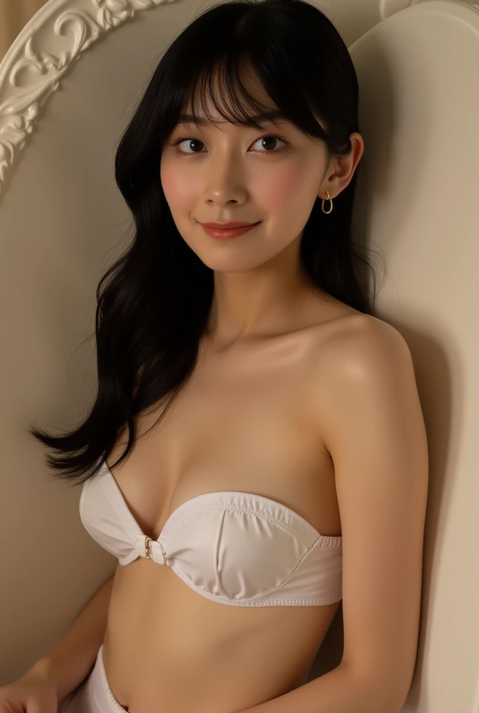  white panties、 topless、 small breasts