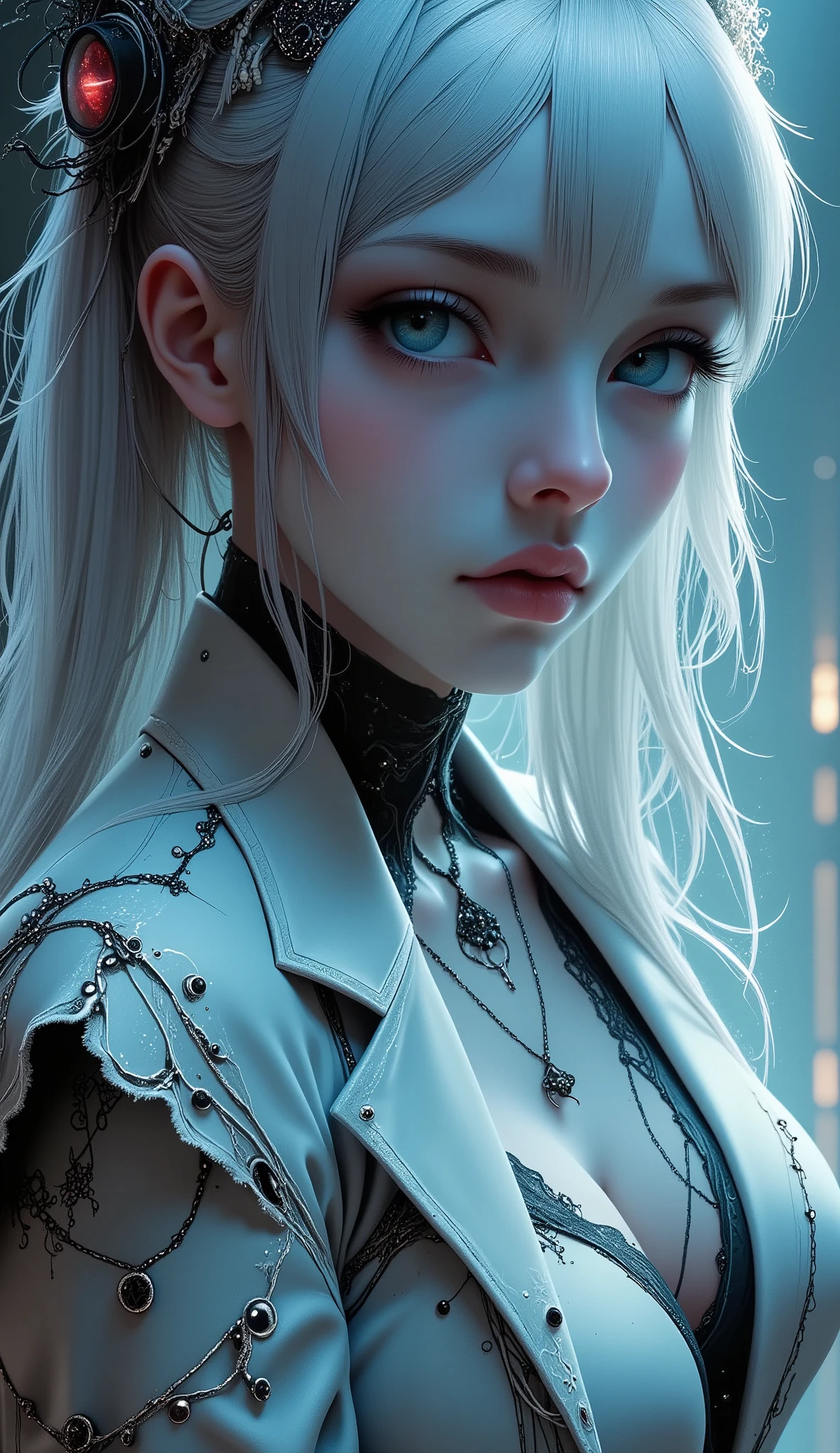 A close up of a woman sitting on a stool in a room, loish y ross tran, loish art style, In the style of Ross Tran, Beeple y Jeremiah Ketner, Artgerm and James Jean, inspired by Ross Tran,  artwork in the style of Guweiz, neoartcore y charlie bowater, por loish