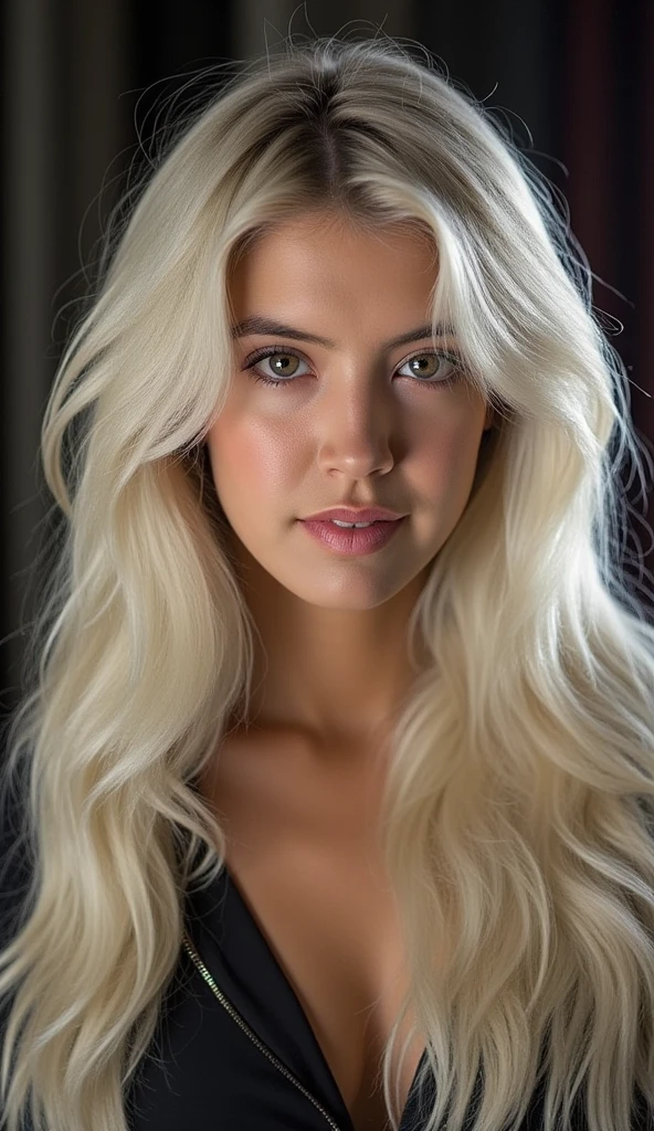 professional portrait, 18yo woman with long platinum blonde hair, cowgirl, intricate details, depth of field, dramatic lighting, beautiful detailed eyes, beautiful detailed lips, extremely detailed face, long eyelashes, photorealistic, HDR, UHD, studio lighting, ultra-fine painting, sharp focus, physically-based rendering, extreme detail description, vivid colors, bokeh