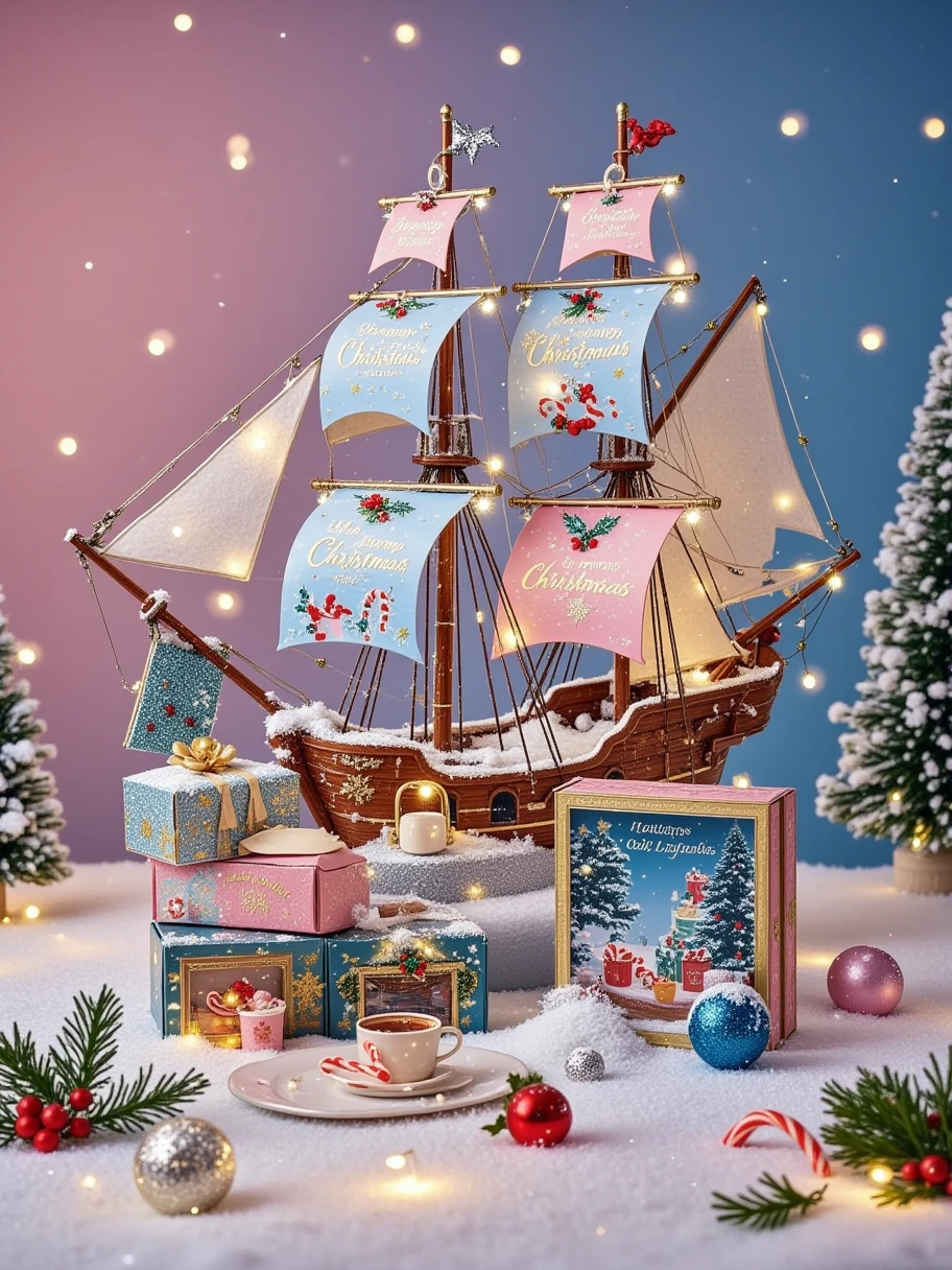 post-it Christmas, masterpiece, 4k, ray tracing, intricate details, highly-detailed, hyper-realistic, 8k RAW pirate ship and weasel pirates. cinematic light, dramatic light, shallow depth of field,  high budget, bokeh, cinemascope, film grain, grainy