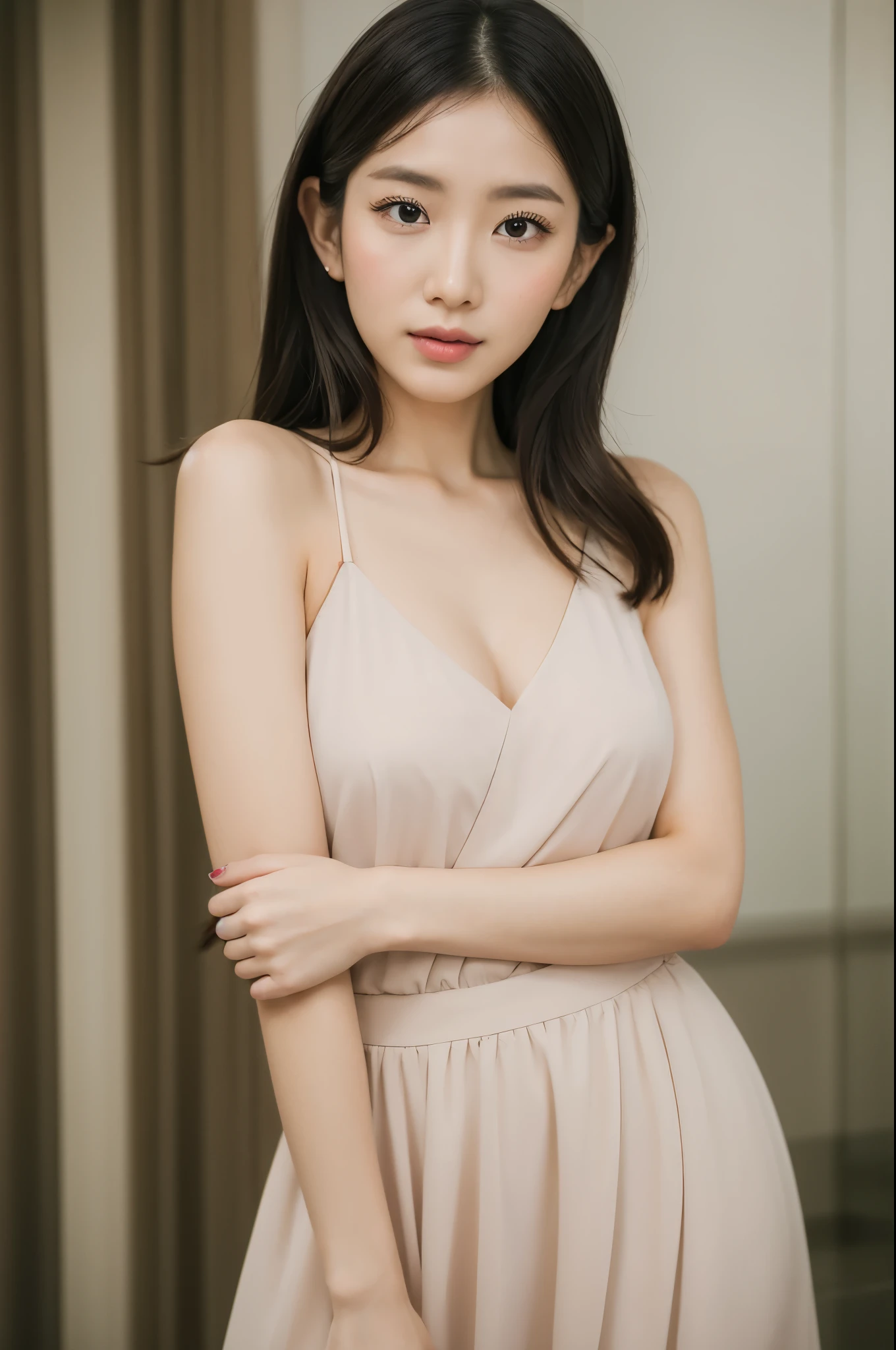 (Highly detailed CG 8k wallpaper, table top, highest quality, Super detailed), (better lighting, better shadow, very delicate and beautiful), floating, high color saturation, dynamic angle, ((1 girl)), nice, Ning Guang(Random color orchid evening dress) blonde hair, black eye, very long hair, hair ornaments, bangs、smiling ice star piece, highest quality, ウルトラ - High resolution, High resolution，Medium milk，