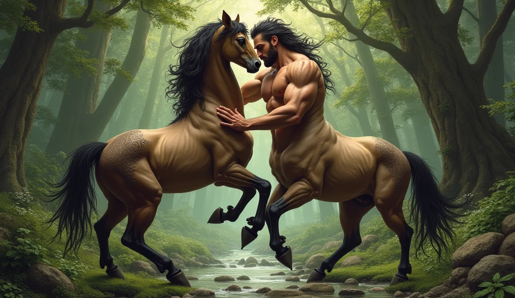 centaur, centaurs ramdomany place, male chubby centaur, big hooves, bright white fur, white hair centaur, anatomically correct centaur, docked tail, human face, human nose, human eyes, equine hips, thick thighs, male, raised tail, holding the tail, epic skin, epic fur, hyperrealistic, hyperrealistic skin human, hyperrealistic skin, hyperrealistic human nose, hyperrealistic human body human, hair hyperrealistic, hyperrealistic face,