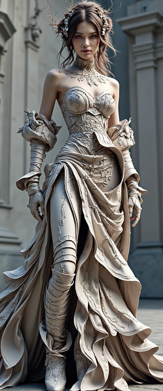stone statue, garota, Cor violeta, Steampunk, fundo branco