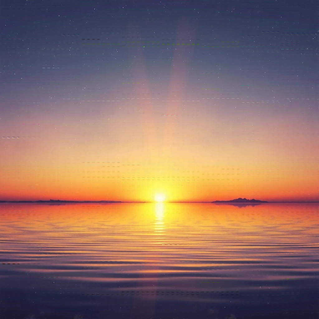 (best Quality), (Music Packaging 3D miniature Style), (No Text),  caramel horizon, Depict a warm and nostalgic sunset scene with golden caramel hues stretching across the horizon, soft glowing light, and calm reflective water. Include a soothing Lo-fi aesthetic with subtle textures and fading tones. (background only), wide panorama