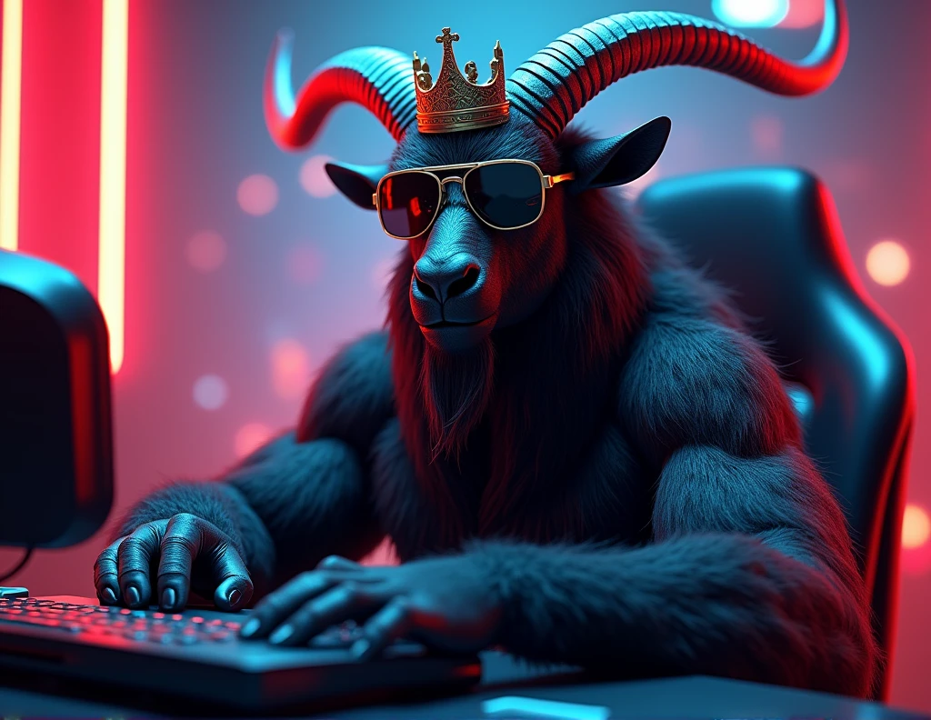 A casino in hell full of 666 machines and a fat, bearded, bald-haired devil with glasses