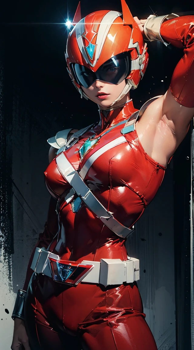 Power Ranger Red Girl Power rangers,01 girl,((power rangers)),red uniform,red helmet - SeaArt AI
