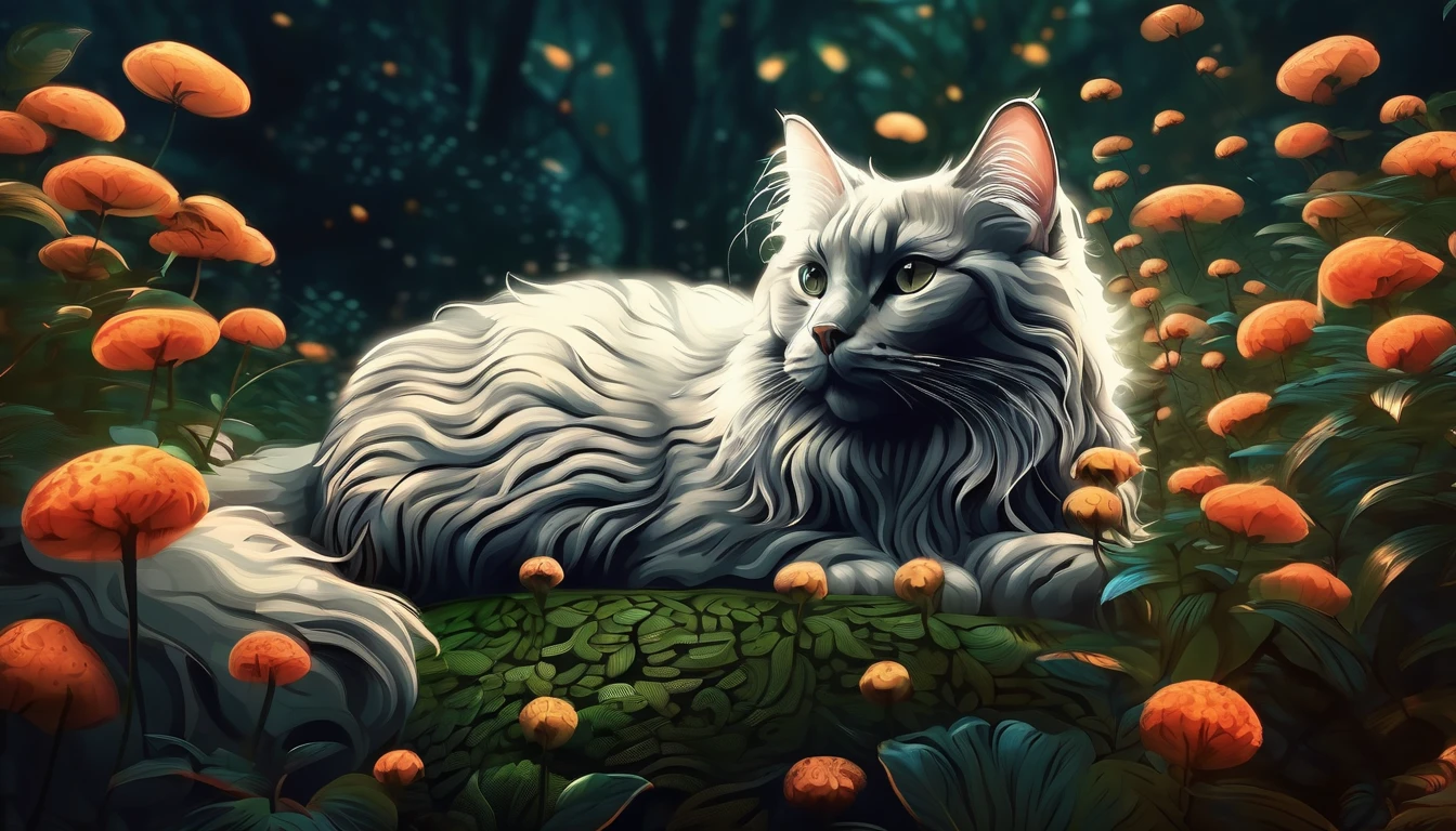 Mysterious, Fantastic,庭の箱に座っているBig catがいます, Kelenbeit, inspired Kelenbeit,  4K Detailed Digital Art,  4k high definition digital art , BEAUTIFUL 4K ART , Kerem Couplet, Forest Cat, Detailed painting 4k, Beautiful cat, Cat Details,  beautiful digital artwork 2 I have a cat sitting in a garden box, Detailed paintings by Kerembeyit , trend on cgsociety,  fantasy art,  4K Detailed Digital Art,  4k high definition digital art , BEAUTIFUL 4K ART , Kerem Couplet, Forest Cat, Detailed painting 4k, Beautiful cat, Cat Details,Oversized cats,Big cat