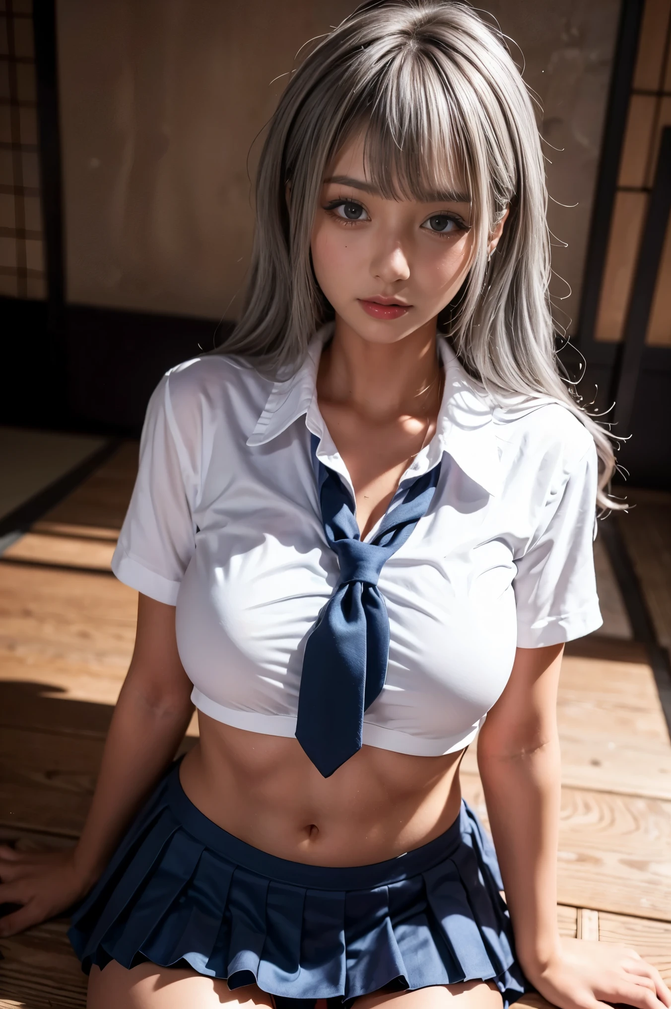 masterpiece, Highest quality, Browsing Caution, Very detailed, Very detailed, 4K, (8K), Highest quality, Beautiful 3, Genuineistic, Genuine, whole body, ((The girl leans forward a little.)), Middle-aged man behind girl, (((Vaginal sex from behind))), Dark back alley, (((School uniform torn to shreds))), (16 years oldの日本人の女の子), (((One cute girl and one middle-aged man))), She has exposed nipples., (nsfw), ((Ejaculation into the vagina)), ((very delicate beautiful face)), Realistic beautiful eyes, (((A middle-aged man grabs a girl by the waist from behind))), Realistic, masterpiece, Highest quality, Highest Resolution, Japanese schoolgirl, 16 years old, Upper body photo, Looks sleepy, inattention, Open your mouth, Beautiful and detailed eye drawing, (Droopy eyes:1.3), Dark Eyes, Thin eyebrows, Draw eyelashes carefully, Eyelash extensions, Gal Makeup, Orange Cheek,  (Brown and white wavy hair with white mesh, Long Hair, middle part:1.3), (Hidden eyelid wrinkles:1.3), (Gothic uniform:1.2), (Stand up and try to impress the audience:1.5)