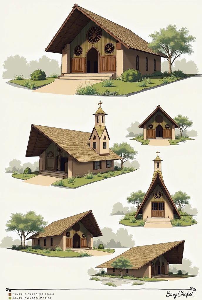 a chapel 
Here's a design concept for a chapel inspired by the traditional Filipino "bahay na bato":
Concept: "Santuario ng Puso" (Sanctuary of the Heart)
Focus: To create a place of worship that reflects the beauty and cultural heritage of the Philippines.
Key Features:
 * Architecture:
   * Facade: A prominent "caida" (eaves) extending outwards to provide shade and shelter, typical of bahay na bato.
   * Materials: Utilize natural materials like adobe, hardwood, and capiz shells for windows and decorative elements.
   * Roof: A steeply pitched, tiled roof with decorative "sawali" (woven bamboo) accents.
   * Windows: Large, multi-paned windows with intricate "capiz" shell details to allow for natural light and ventilation.
   * Open-air Courtyard: A central courtyard surrounded by the chapel, providing a serene space for reflection and prayer.

 
Unique Features:
   * "Salakot" Roof: A unique roof design inspired by the traditional Filipino "salakot" (hat) to symbolize protection and shelter.
   * "Harana" Garden: A small garden surrounding the chapel featuring native Philippine plants and flowers, creating a peaceful and fragrant atmosphere.
   * "Balete Tree": If space permits, include a "balete" tree in the courtyard, considered sacred in Filipino folklore.

Overall Atmosphere:
The chapel should evoke a sense of warmth, tranquility, and cultural pride. It should be a place where Filipinos can connect with their heritage and find spiritual solace.
Note: This is a general concept. The specific design should be adapted to the site, budget, and the unique needs of the community.
I hope this concept provides a good starting point for your "bahay na bato" inspired chapel!

