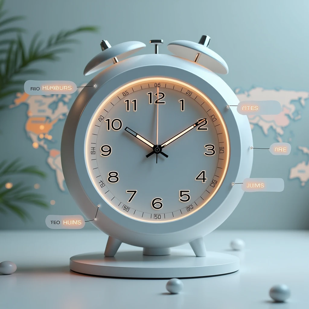 A world clock that shows different time zones.