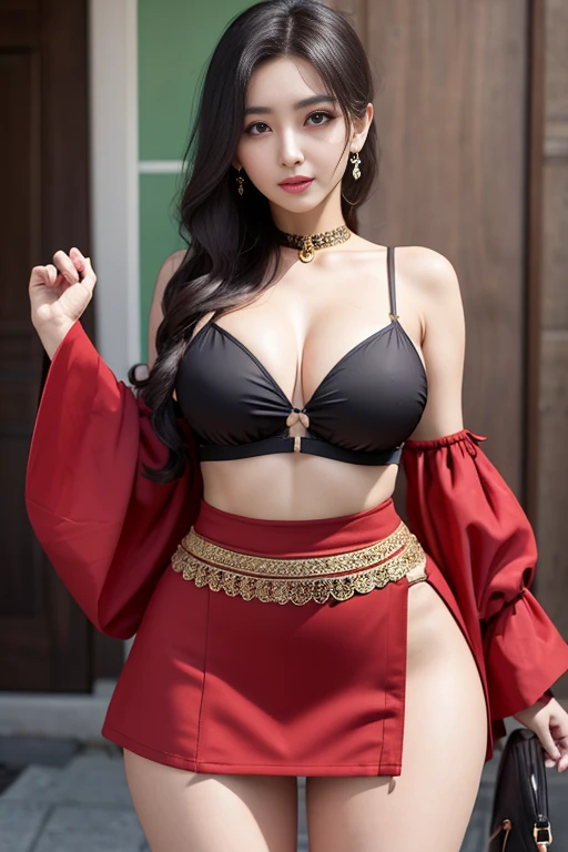 medium shot a stunning detailed background (((dark,)) castle, moonlight, bonfire, midnight, stormy weather, magic, blood moon, lightning)standing in a dark room, mid age, milf, dark theme,masterpiece, best quality, realistic, photo of fit sexy 30 year oldgirlhuge breasts(huge breasts:1.5),  ( beautiful very long (white ) Beach waves hair:1.5,  Fuchsia lips,) flicked, detailed face,:1.5 detailed body, full body, intricate, High Detail, Sharp focus  (perfect female form, perfect face:1.5, beautiful eyes,:1.5 eyeliner, expressive eyes, calm expression), light sensual smile, ,smooth skin,navel  (   ((perfect eyes)), (detailed pupils) depth of field,elaborate embroidery\n(((medium shot))) (realistic:1.5)     midriff, abs, deep cleavage:1.5 <lora:fang1:1> ((metallic black) see-through:0.75 dress )shimmering luminous dress