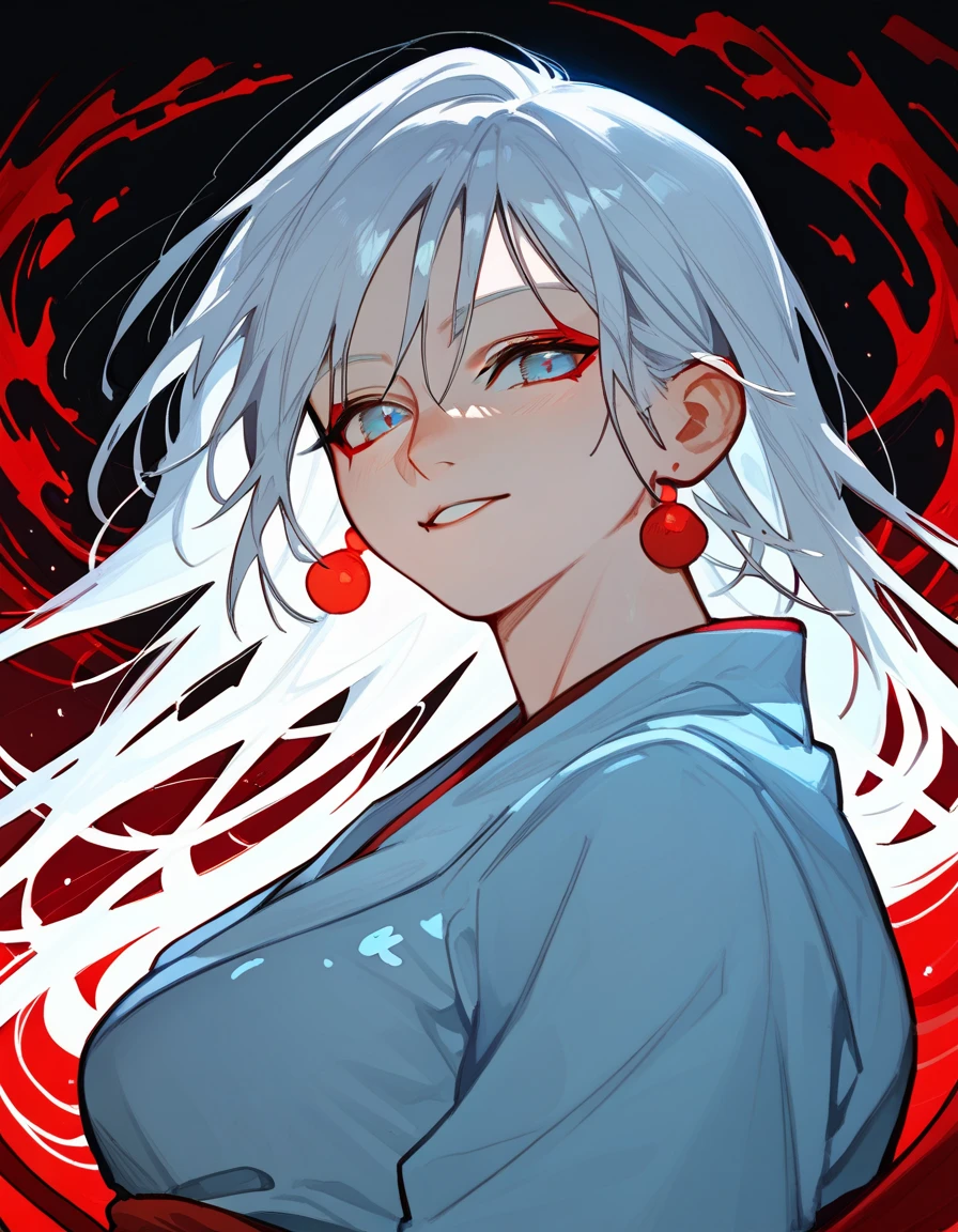 Toji with white hair showing her great perfect aesthetic 