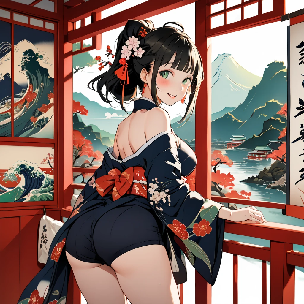 femele,1 persons,Princess
(master piece:1.4),(hyper quality:1.2),(Hyper Detailed:1.4),(Perfect drawing),NFSW,3D,16K illustrations,((clearface)),(Hi-Res),(She wears a beautiful kimono that only a person with a pure heart can see),focus on the ass,shapely butt,Beautiful kimono appearance、Beautiful obi、beautiful fabric、Beautiful embroidery、Beautiful black hair、Beautifully decorated、Gorgeous、Dazzling、Deities々Right、nice background,mansion,palatial palace,borgar,((beatiful backgrounds)),(((Detailed drawing))),Perfect Beautiful Girl,Perfect Photo、Fantastic、emotional、