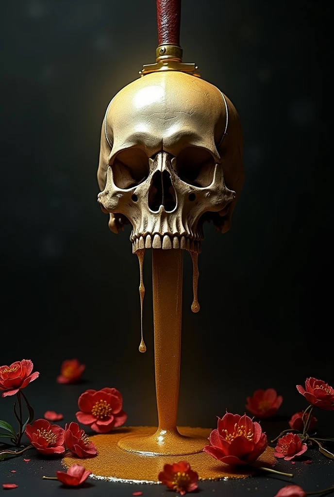 The word VAJRA、rose、skull、cyber-
