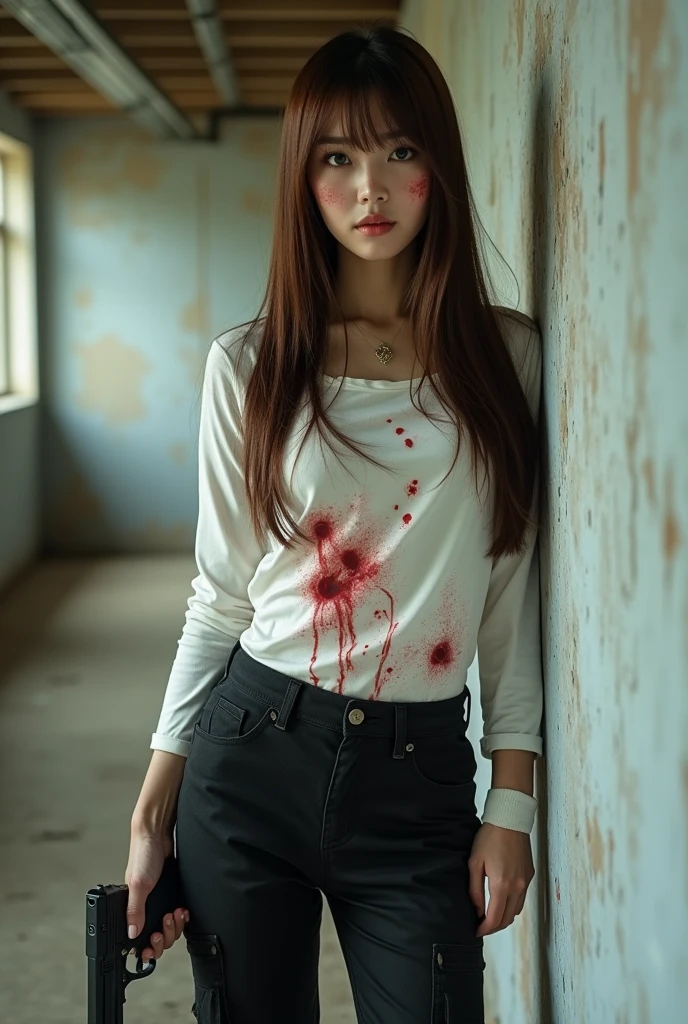Silent Hill Girl, One Girl, alone, have, dress, Cleavage, Short sleeve, Faceless female, Blood, monster Girl, Faceless, Middle school students, Blood on clothes, can'I can not stand it, Horror \(theme\), Background Complex, learn more.