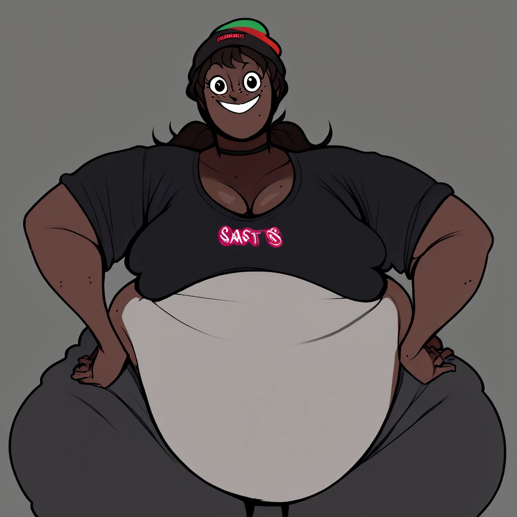 A girl who has honey-colored eyes and short, neck-length, wavy dark brown hair..... He has a somewhat chubby physique, little bust, brown skin.. round face, tender and kind features. Wear a shirt and shorts. Sketch. shading. Turning on. whole body.