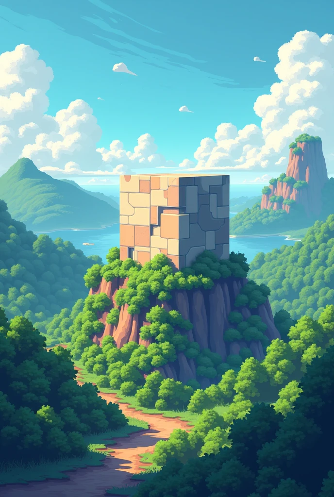 Pixel cube in landscape format 