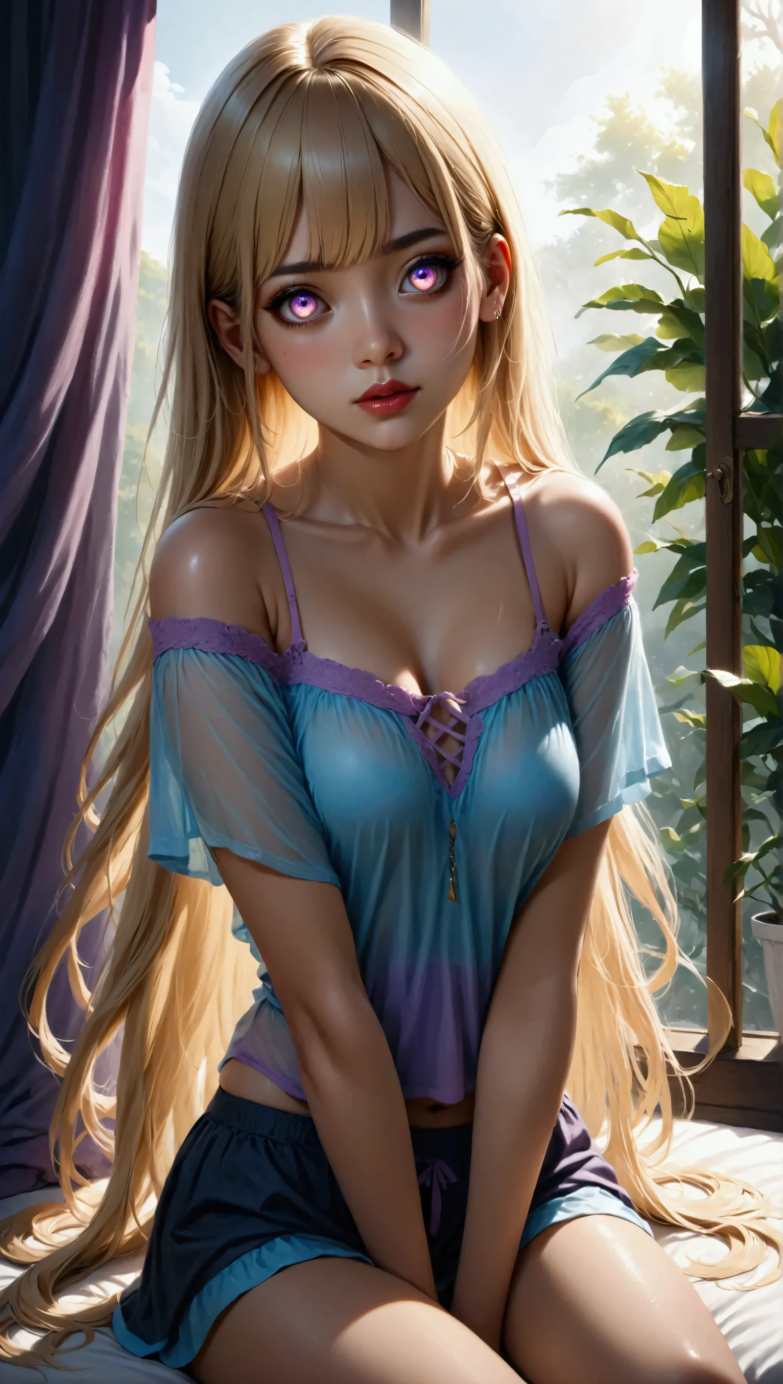 Blonde,negligee,Elf