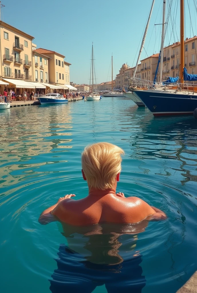 1girl, photorealistic, realistic, ((long shot)), (ugly:1.8), ((mature woman, mature, slightly slim, 45 year old woman, 45 years old, 45-year-old body, 45-year-old face)), (Polish woman, Polish eyes, Polish nose, Polish face, Polish lips, Polish skin, Polish features), ((straight short hair with bangs, blonde hair, blonde)), (blonde hair, short hair, bob cut, bangs), ((hazel-colored eyes)), nudity, (((she is fully naked))), (((At sunset, a woman stands seductively on the deck of a luxurious yacht, anchored on a serene lake. The sky above is a canvas of warm hues—soft pinks, oranges, and purples blending together as the sun dips below the horizon. The gentle waves lap against the boat, creating a soothing rhythm that complements the tranquility of the scene. The yacht itself is a picture of elegance, with polished wood and gleaming chrome accents catching the fading light. The stillness of the lake mirrors the calmness of the woman, both absorbed in the quiet majesty of the sunset. It's a moment frozen in time, where nature and human presence converge in perfect harmony))). (((dynamic pose))). she is looking at the camera smiling