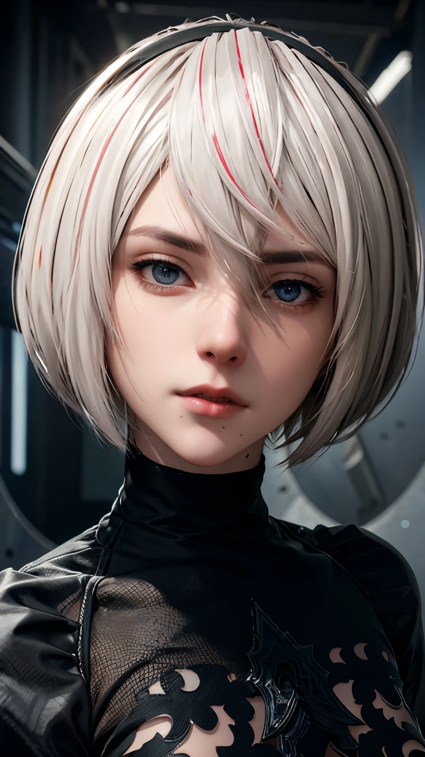  A dazzling colorful and intricate portrait, wearing a black turtleneck ,  epic character composition ,  white hair, alessio albi, Nina Masic,  sharp focus,  natural lighting , subsurface scattering, f2, 35mm,  full body,