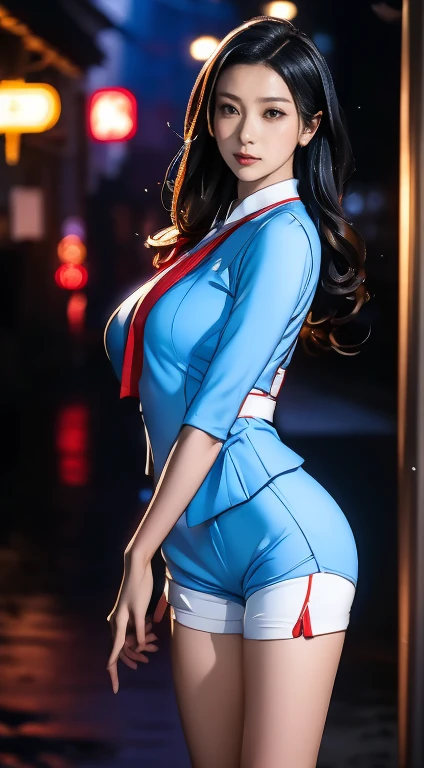 Not suitable for working hours,((BDSM,黑色枷Lock:1.3,Lock)),((Perfect anatomical structure,Practical,:1.3,Original Photography:1.3,masterpiece、best quality、Ultra - high resolution、high resolution、Highly detailed CG、8K)),Cowboy shooting,1 female,solitary,20-year-old beauty,((Beautiful face and eyes,Large target、beautiful eyes),Dark brown eyes,open mouth,Slobber,((Brown hair,Long hair,forehead,Middle parted hair:1.2、Straight Hair)),(巨Large target乳房,slim,Small head:1.3,Skinny,Bronze skin,Glowing skin,Oily skin,Radiant Skin,Sweat:1.7),(((Cheerleader,blue Cheerleader uniform,Love Juice:1.3)),Stand with legs apart:1.5,Wardrobe、