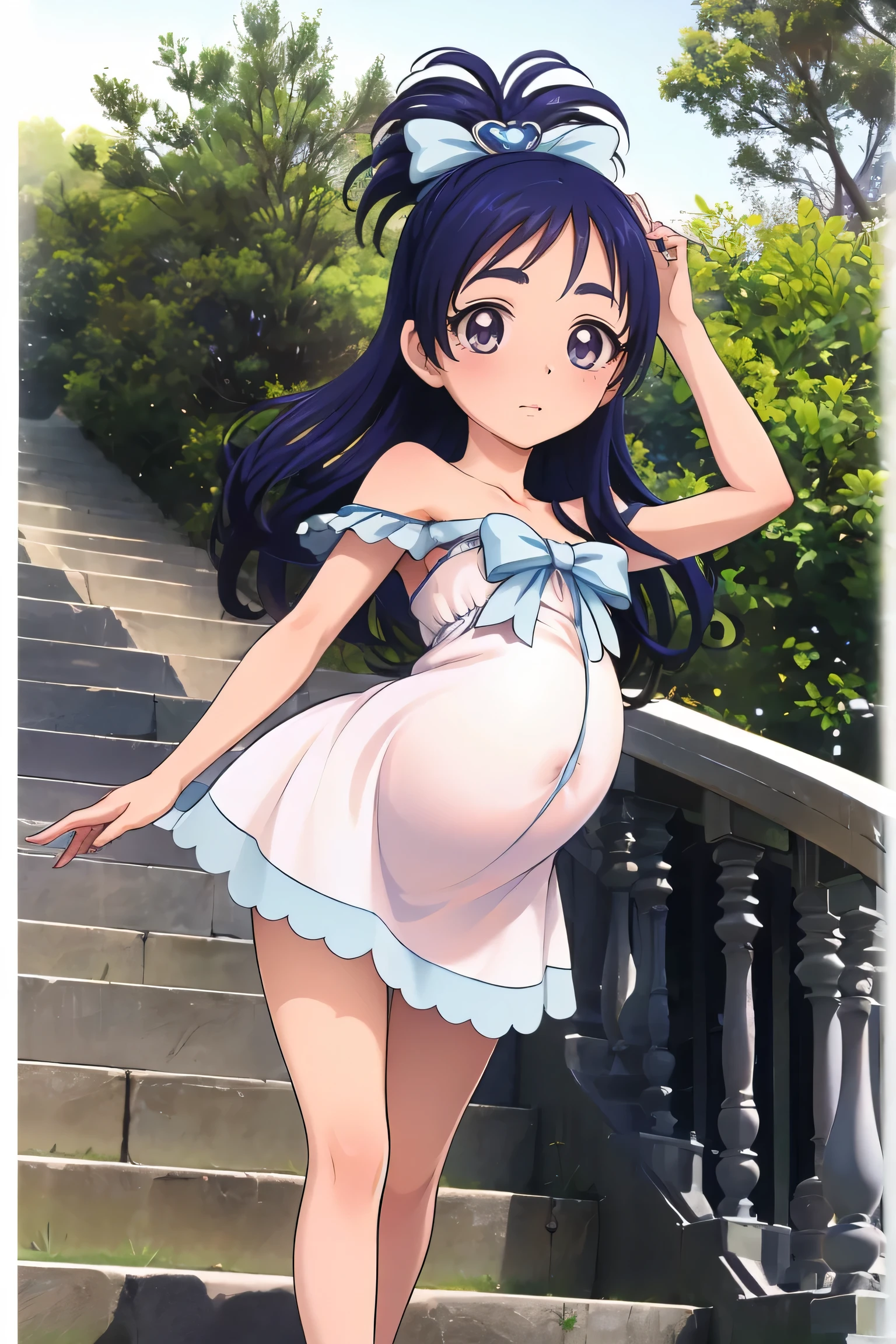 Very high quality、Best footage、Ultra-high resolution 4K、Beautiful image quality、Realistically detailed、Full body detail、 model-like style 、Beautiful beauty、 glamorous body、Detailed expression of the waist curve、 best situation 、Cuteness like an idol、Very sexy lingerie、 sexy pink lingerie、The ribbon is cute、 G cup chest、plump breast size 、 most sexy body 、Young face、 realistic skin texture in the middle of a wooden staircase、 most beautiful body 、 woman is sexy seducing us、 woman is sexy provocative 、 maternity nude 、The woman is pregnant、The woman has a large belly、A motherly expression、The woman has a surprised look、