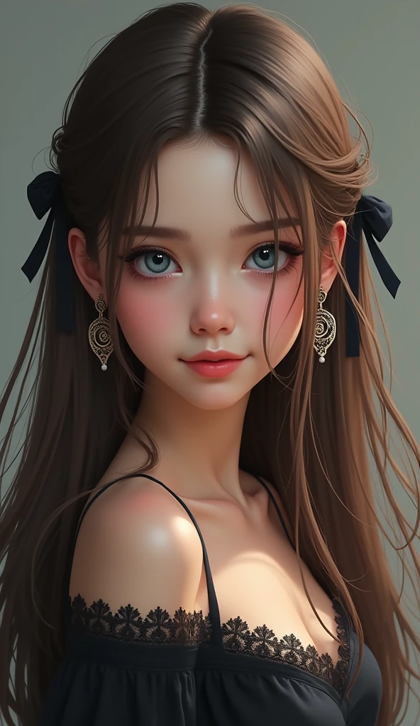 Verism, chiaroscuro, drop shadow, UHD, masterpiece, anatomically correct, textured skin, high details, high quality, highres, best quality, 5--old l, beautiful detailed face, short ponytail, half body shot,